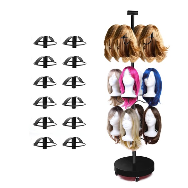 Wig holder for Multiple Wigs for 12-Mannequin Head, Wig Styling
