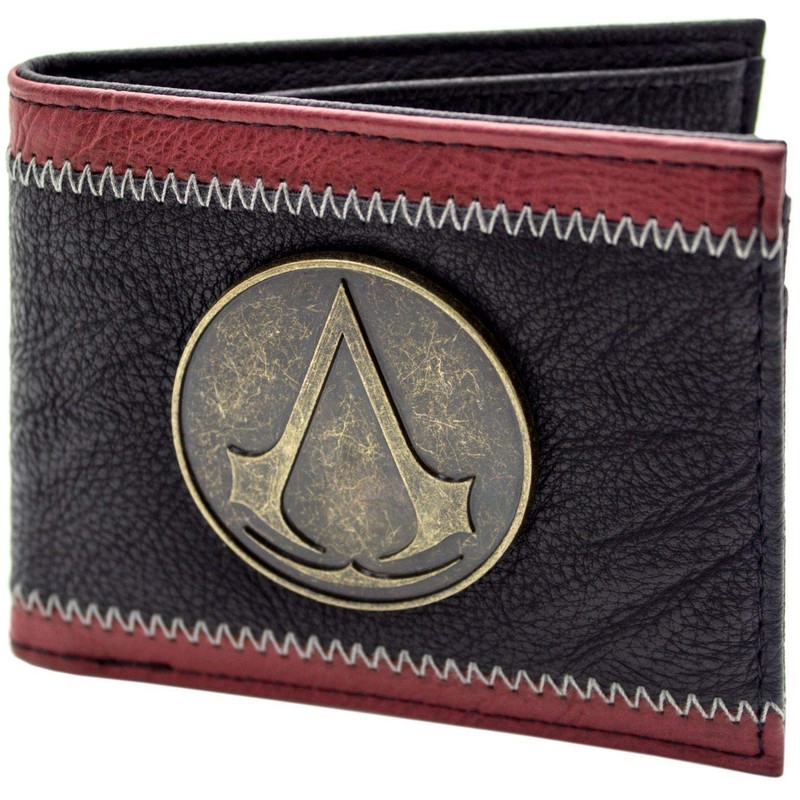 Assassins Creed Cast Metal Bronze Insignia Badge Wallet Bi-Fold ID