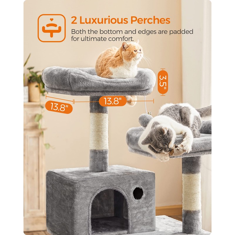 FEANDREA Cat Tree, Cat Tower for Indoor Cats, 56.3-Inch Cat