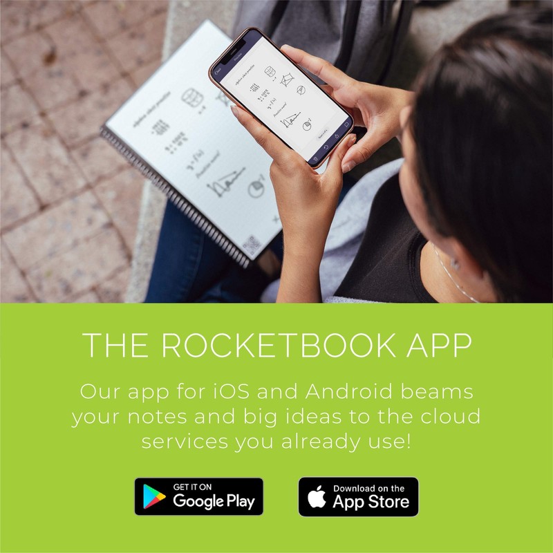 Rocketbook Matrix Smart Reusable Graph Paper Notebook, Digitally Connected, Isometric
