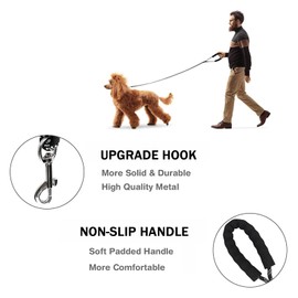 Recall Lead 5 m for Dogs, 10 m, 20 m, 30 m, Nylon Reflective Long Robust Dog Lead with Padded Handle, Round Dog Lead for Small to Large Dogs