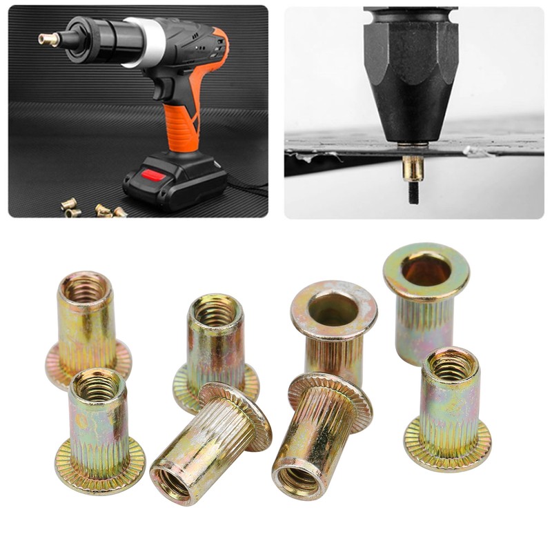 150pcs M4 Color Zinc Plating Rivet Nuts Quick Riveting Automobiles