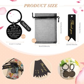 Yinkin 72 Pcs Employee Appreciation Gifts Bulk Staff Thank You Gifts Organza Bags with Thank You Cards for Graduation Teacher, Nurse Coworkers Appreciation Favors(Black)