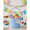 Prudance 6" x 5" Small Cotton Rope Basket with Handle,Blue,Favors