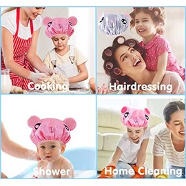 2 Gorros de Ducha para Niños y Niñas - Dibujos Animados Impermeables - Juego de Gorro de Baño para Bebés