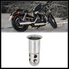 Hihaha 60mm Universal Motorcycle Exhaust Pipe Baffle Can Silver Tone