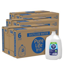 Distilled Water Gallons - Cases of 6 1 Gallon Bottles - 3 Cases (18 Total Gallons)