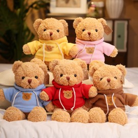 11.8 inches Teddy Bear Stuffed Animals Soft Plush Cute Teddy Bear with Hoodie Doll for Boys Girls (Blue)