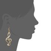 BIRSTONE Treble Eighth Music Clef Note Fish Hook Dangle Earrings