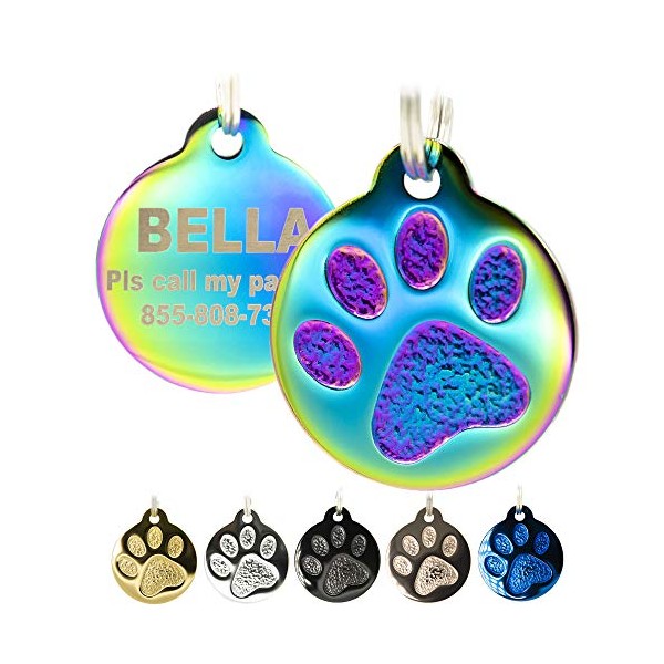 Engraved Pet Tag for Dogs and Cats - Personalized Front