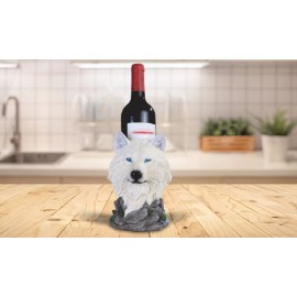 FC Design Snow Wolf - 7 3/4" high Wine Bottle Holder Wine Rest Home Decor Unique Gift