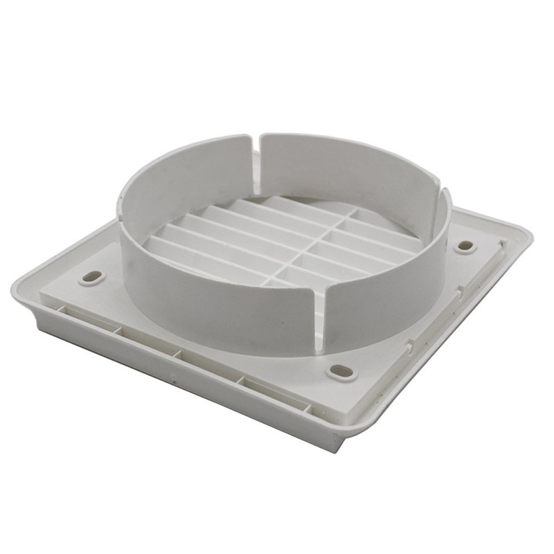 Kair White Louvred Grille 155mm External Dimension Wall Ducting Air