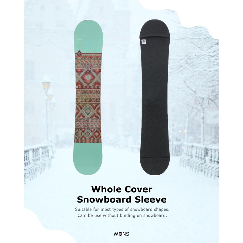 MONS Snowboard Sleeve Soft Cover Case, Fit in Bag Storage