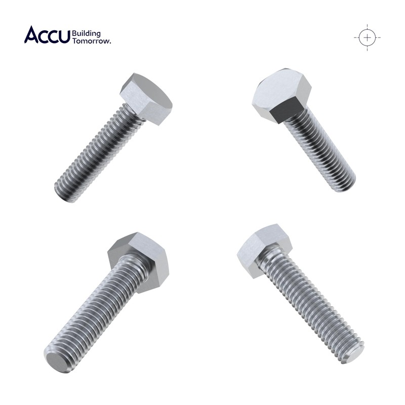 Accu - M8 x 20mm Full Thread Hexagon Bolts (DIN