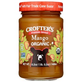 Crofters Organic Premium Mango Fruit Spread, Non GMO, USDA Organic, 16.5 Ounce (Pack of 6), Natural