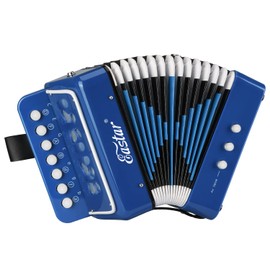 Eastar Accordion 10 Buttons Educational Musical Instrument for Children, Fully Functional Lightweight Accordion, Choice of Gifts for Children's Day, Blue