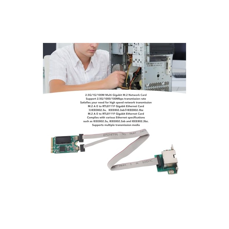 Sxhlseller 2.5G M.2 Network Card, RTL8111F M.2 2.5G Ethernet Network