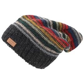 GURU SHOP Beanie Hat, Knitted Hat, Nepal Hat, Winter Hat, Men/Women, Orange, Wool, Size: One Size, black/multi-coloured polka dots