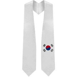 Korea Flag Graduation Stole - Fits All Body Types - Korean Study Abroad International Stole - Premium Quality Korean Graduation Sash