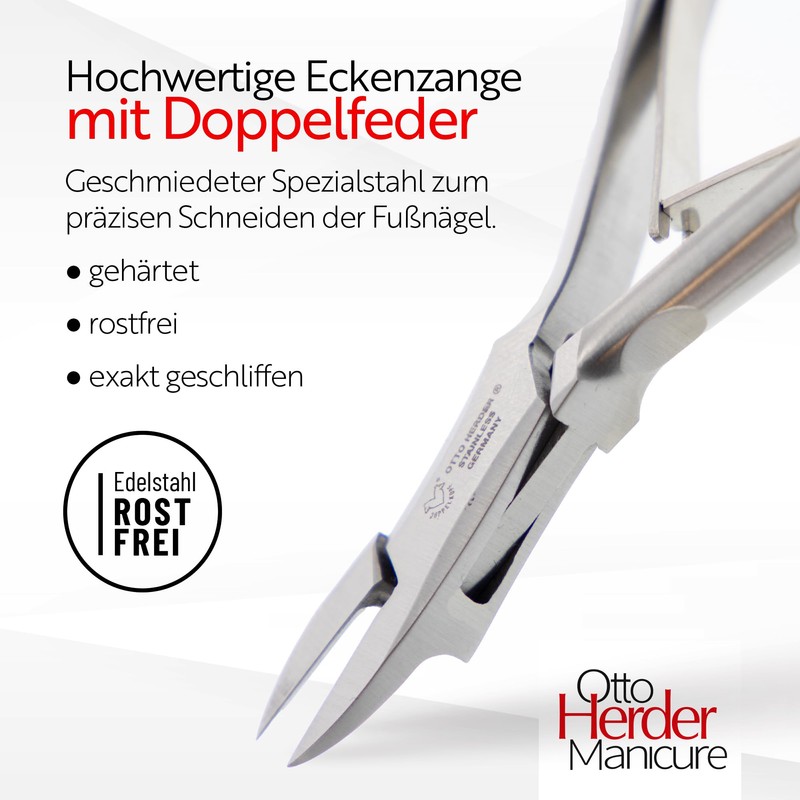 Otto Herder Narrow Corner Pliers, Nail Nippers for Toenails, Nail