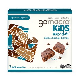 GoMacro Kids MacroBar Organic Vegan Snack Bars - Double Chocolate Brownie (0.90 Ounce Bars, 7 Count)