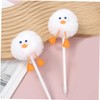 DOITOOL 3Pcs Cute Duck Pom Pom Ballpoint Pens Writing Pens