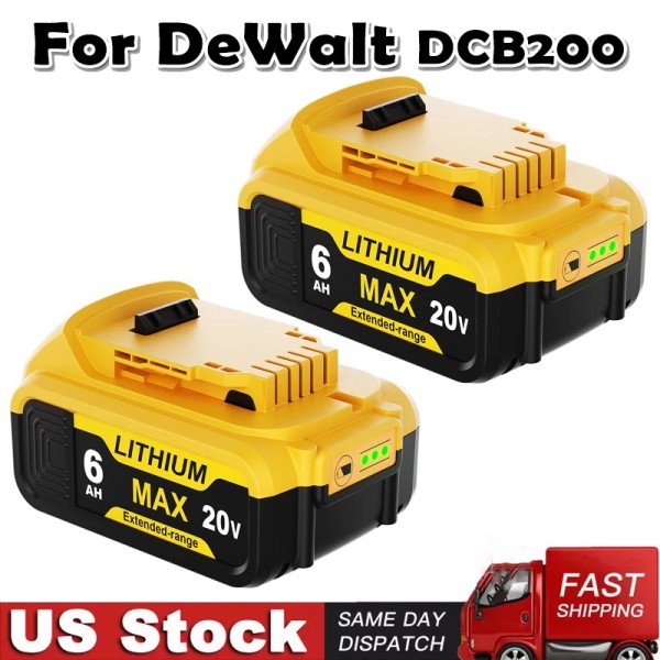 Unbranded 2Pack 6000mAh For Dewalt 20V Max XR Lithium Battery