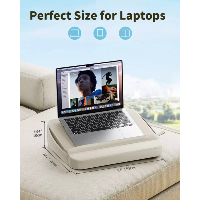 SAIJI Computer Lap Desk with Pillow Cushion, Fits up to