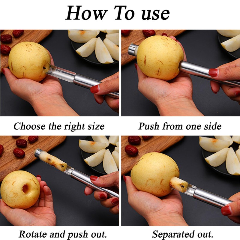 Apple Corer, Apple Cutter, Robust Stainless Steel Apple Core Cutter,