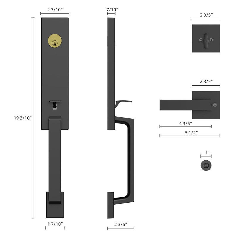 Secusly Front Door Handle and Deadbolt Set - Keyed Entry