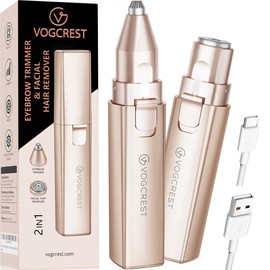 Eyebrow-Facial Hair Remover Women: Portable 2 in 1 Electric Shaver and Facial Trimmer - Rechargeable Eyebrow Lips Body Facial Razor Comfort:_Gold