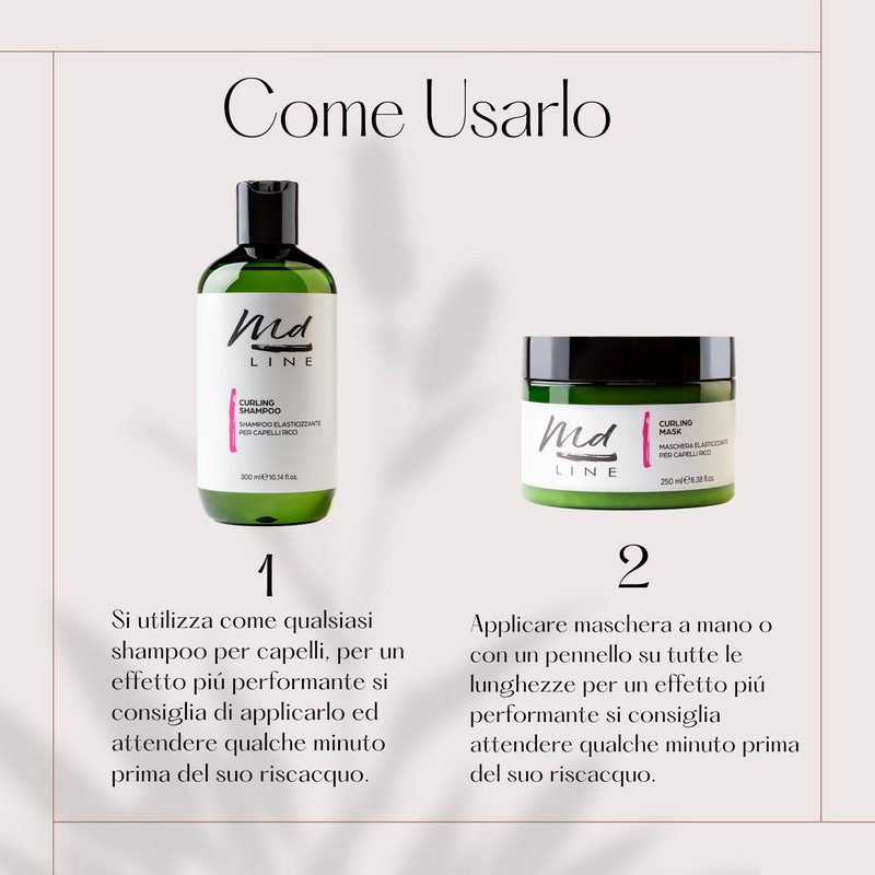 md line Curling Kit 2 Curls Hair Shampoo Mask