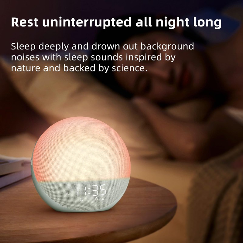 Sunrise Alarm Clock White Noise Machine: Natural Wake Up Light