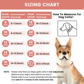 Dog Chain Collar,BOZILY Diamond Cuban Collar Walking Metal Chain Collar with Design Secure Buckle,Pet Cuban Link Dog Collar Jewelry Accessories for Small Medium Large Dogs Cats (8in, Rose Gold)