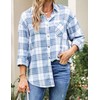 Agoeast Womens Oversized Button Down Plaid Flannel Shirts Casual Long