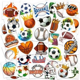 40 Sheets Assorted Sports Temporary Tattoos for Kids Boy, 300 Styles Soccer Basketball Baseball Football Tattoo Stickers for Kids Party Favor, Gifts for Sports Goodie Bag Stuffers