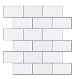 Ecoart Peel and Stick Backsplash 10" X 10" Stick On Kitchen Bathroom Backsplash Subway Peel and Stick Tile (6 Sheets) (Ivory White)