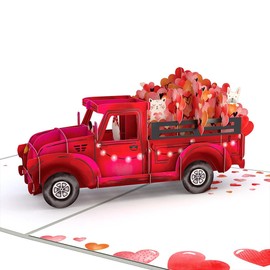 Lovepop Truck of Flowers Pop Up Card, 5” x 7” - 3D Valentine Greeting Cards, Pop Up Valentine's Cards, Romantic Card, Love Cards for Her, Signature Romantic Card, Anniversary Card