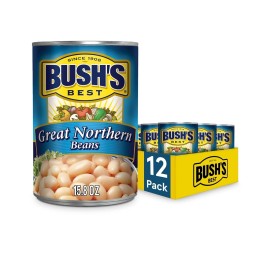 Bush's Best BUSHS BEST Canned Great Northern Beans (Pack of 12) Source of Plant Based