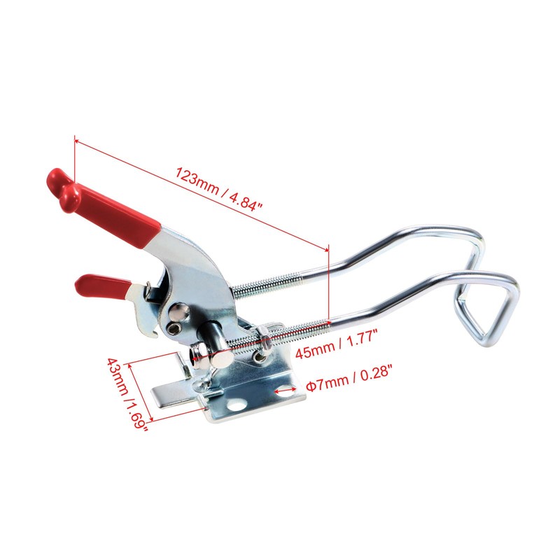 uxcell 771lbs Adjustable Draw Latch Galvanized Iron Hook Bolt Self-lock