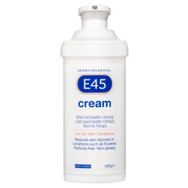 E45 - Dermatological Cream For Dry Skin Conditions | Non Greasy Emollient | Hypoallergenic | 500g