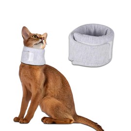 Cat Cone Collar for Pet with Spinal IVDD Issues After Surgery Recovery, Adjustable Cat Neck Brace Elizabethan Collar, Neck Cervical Cone to Stop Licking for Small Medium Dog Puppy Kitten (Grey, M)
