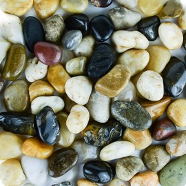River Rocks Stones for Plants Pebbles for Indoor Plants | Aquarium Fish Tank Rocks | Polished Decorative Rocks for Vases (5 Pound Bag), 2-4 cm