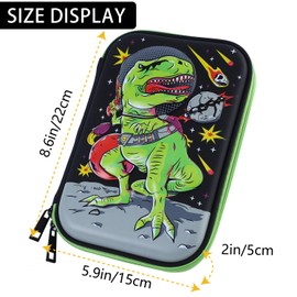 SOOCUTE Dinosaur Pencil Case For Kids Cool Pen Box Cute School Supplies Organizer Big Capacity Large Storage Stationery Pouch For Boys Girls Teens Students