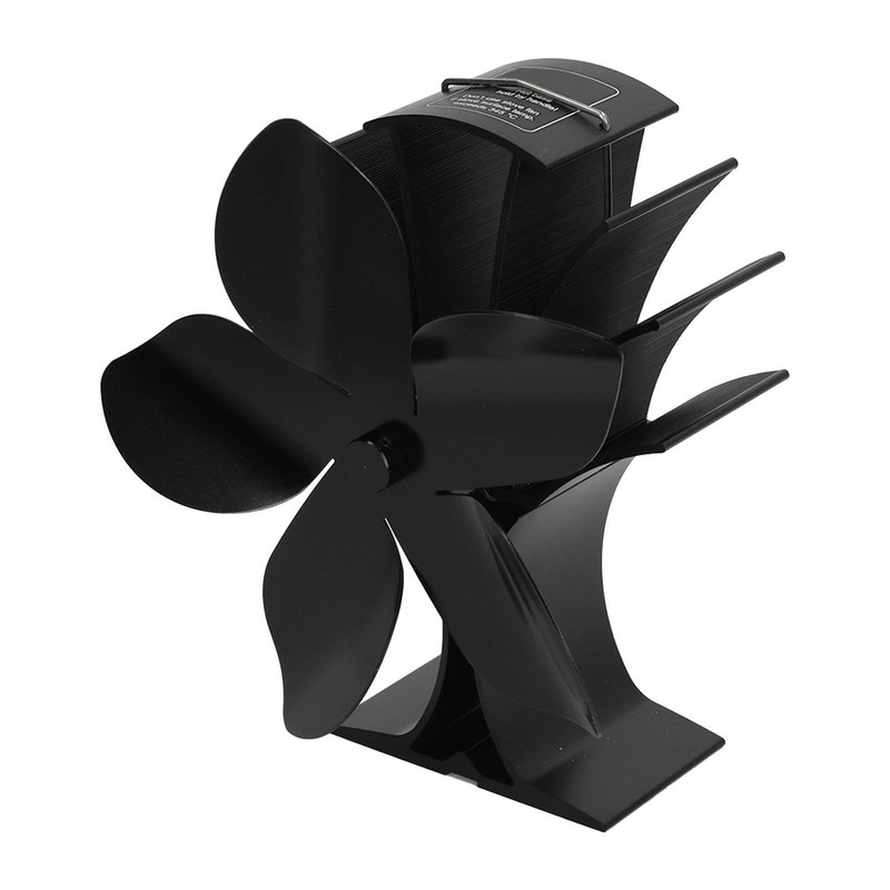 Stove Fan Heat Powered Low Noise Aluminium Alloy 5 Blade