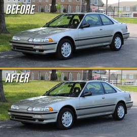 USR 90-91 Integra Turn Signal Light – CLEAR Front Bumper Signals Lamps (Left + Right) - Compatible with 1990-1991 Acura Integra 2D/4D Door - 2nd Gen All Models/Trims (Crystal Clear Lens, Amber Bulbs)