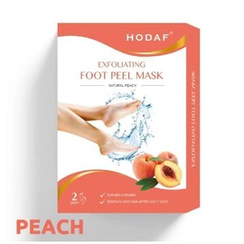 HODAF Mascarilla exfoliante de pies y talones agrietados, piel muerta y callos, tus pies lucirán una piel sedosa y suave. Quita asperezas y repara la piel seca. Tratamiento exfoliante natural (set de 2) DURAZNO