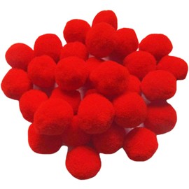 YYCRAFT 100pcs 1 inch Craft Pom Poms Balls for Hobby Supplies and DIY Creative Crafts, Party Decorations,Red
