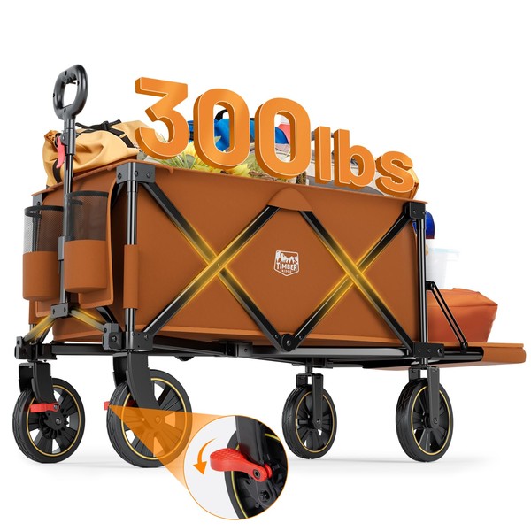 TIMBER RIDGE 49" Extra Long Collapsible Folding Wagon with Tailgate