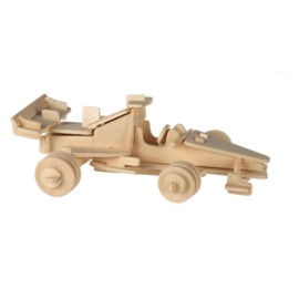 3D Natural Wooden Puzzles Educational Cars Wooden Jigsaw Puzzle Boys Girls Teaching Toys (Racing Car)